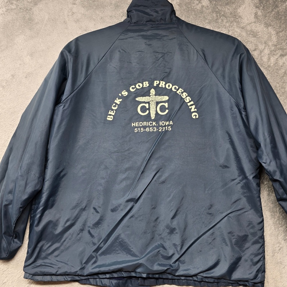 Vintage Beck Cob‎ Processing Windbreaker Jacket Mens M Blue Lined Raglan Sleeve